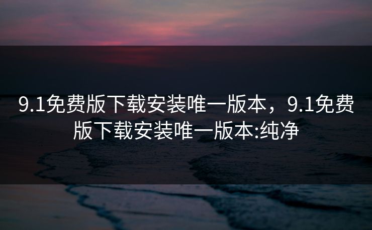 9.1免费版下载安装唯一版本,9.1免费版下载安装唯一版本:纯净 9.1免费版下载安装唯一版本,9.1免费版下载安装唯一版本:纯净