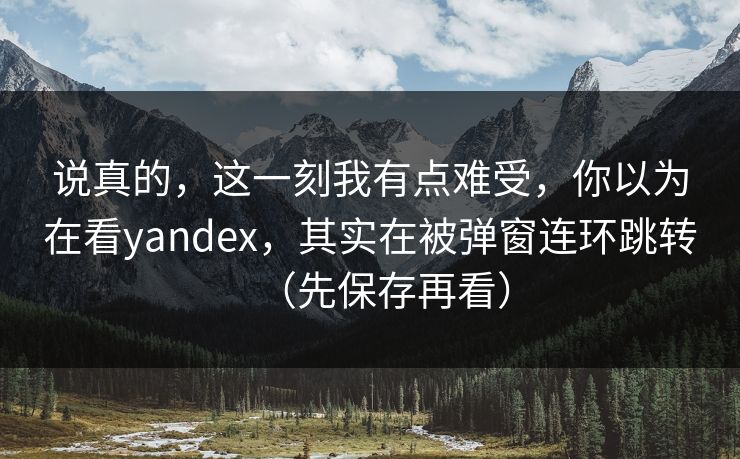 说真的,这一刻我有点难受,你以为在看yandex,其实在被弹窗连环跳转(先保存再看) 说真的,这一刻我有点难受,你以为在看yandex,其实在被弹窗连环跳转(先保存再看)